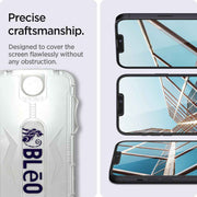 Bleo EZ Fit Tempered Glass Screen Protector for iPhone – 9H Hardness, Smudge Resistant, Precise Fit, Easy Align Tray