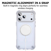BLeO MagRing Shield iChange 2.0 Case for iPhone 17 Pro Series – Transparent TPU Back Cover with MagSafe Magnetic Ring, Drop Protection, Scratch Resistance, Airbag Corners & Raised Bezels