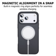 iProtect Pro Back Cover for iPhone 17 Pro (Black) – Rugged Shockproof & Waterproof Case, MagSafe Wireless Charging Compatible, with GlassShield (TPU+PC+Tempered Glass) Screen & Camera Protection