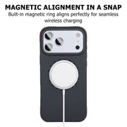 MagPop Case for iPhone 17 Pro (Blue) Back Cover, Wireless Charging Compatible, TPU TPE, Drop Protection, Scratch Resistant, Textured Corner Grip Design