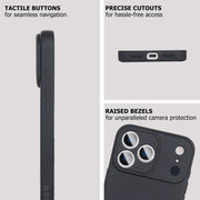 Soft Silicone Case for iPhone 17 Pro Max (Black) - Wireless Charging Compatible, Anti-Slip Grip, Anti-Fingerprint Matte Finish, Microfiber Lining