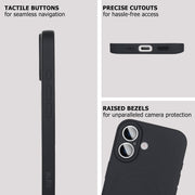 Soft Silicone Case for iPhone 17 - Wireless Charging Compatible, Anti-Slip Grip, Anti-Fingerprint Matte Finish, Microfiber Lining (Black)