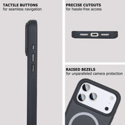 iProtect Pro Back Cover for iPhone 17 Pro (Black) – Rugged Shockproof & Waterproof Case, MagSafe Wireless Charging Compatible, with GlassShield (TPU+PC+Tempered Glass) Screen & Camera Protection